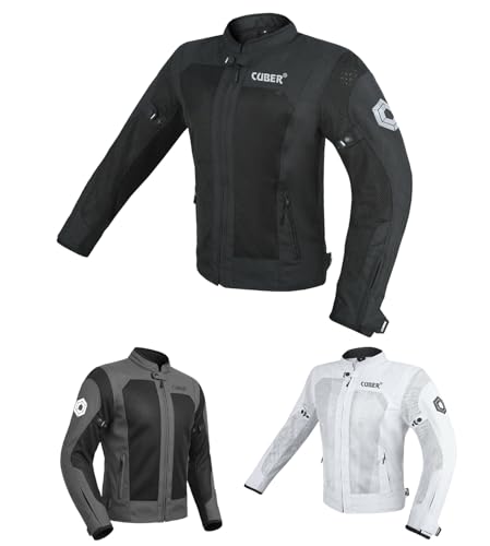 CUBER MOTORCYCLE BREATHABLE MESH JACKET MENS WITH CE ARMOR BIKERS RACING GEAR, SUMMER MOTORBIKE PROTECTIVE JACKET