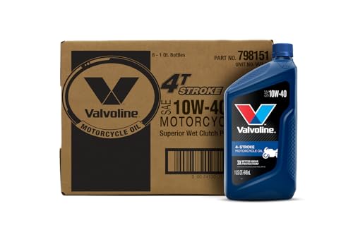 Valvoline 4-Stroke Motorcycle SAE 10W-40 Motor Oil 1 QT, Case of 6