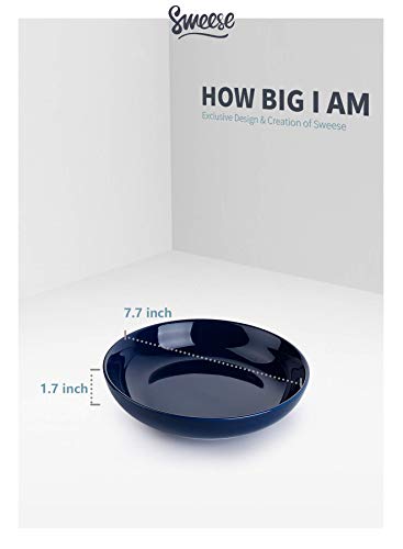 Sweese 22 Ounce Salad Pasta Bowls Set Of 6 And Butter Dish With Lid, Navy #TOP7
