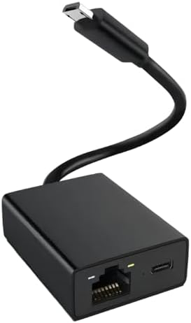 Micro USB To Ethernet Adapter For Fire TV Stick & Chromecast – Wired Internet Adapter With Cable, 100Mbps, Plug & Play
