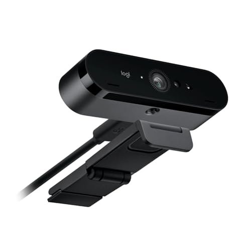 Image of Logitech Brio 4K webcam, video calls, noise cancellation microphone, automatic HD light correction,Microsoft Teams,Zoom,Google Meet,PC /Mac /Laptop /Macbook-Graphite