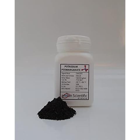 50g Potassium Permanganate I 99% Pure | 50g 100g 250g Pots | High Purity | Very Fine Grade | Purple Crystals | 50g Tamper Proof Cap Cover