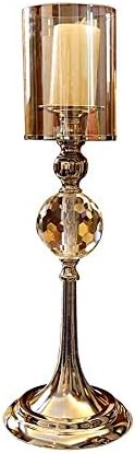 ACQUIRE Glass and Metal Gold Plated Candlestick Wedding Candlestick Decoration Home Center Table Decoration (Size : 56cm)