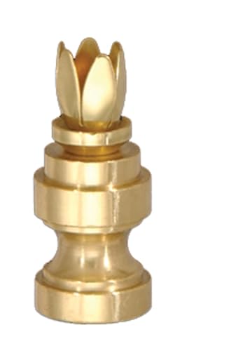 Image of B&P Lamp 1 1 /4 inch Prong Finial Base W /Polished & Lacquered Finish