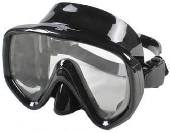 IST Oversized Vision Tempered Glass Diving mask - Black Silicone