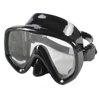 Ist Oversized Vision Tempered Glass Diving Mask - Black Silicone #TOP18