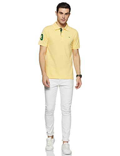 Image of Deniklo Men Cotton Rich Regular Fit Solid Polo T-Shirt | Men's Best T Shirt |Half Sleeves Casual T-Shirt |Classic Plain T-Shirt | Collar T Shirt|Polo T-Shirt for Men (Available in Plus Size)