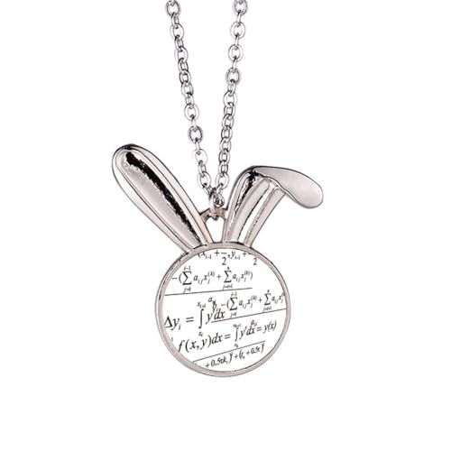 Collier lapin avec formule mathématique peinte, le cadeau original