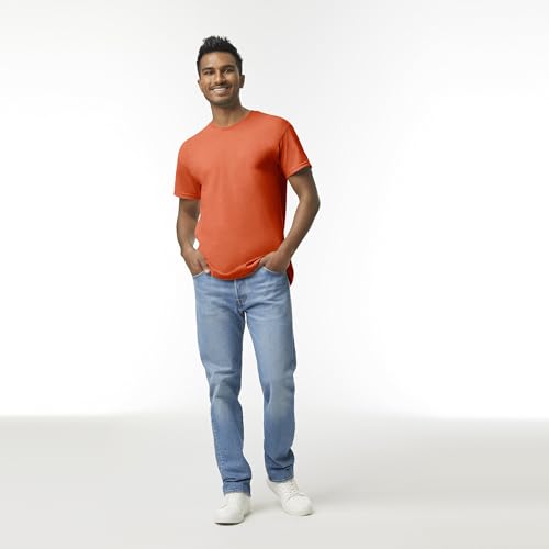 Image of Gildan Adult Heavy Cotton T-Shirt, Style G5000, Orange, Small