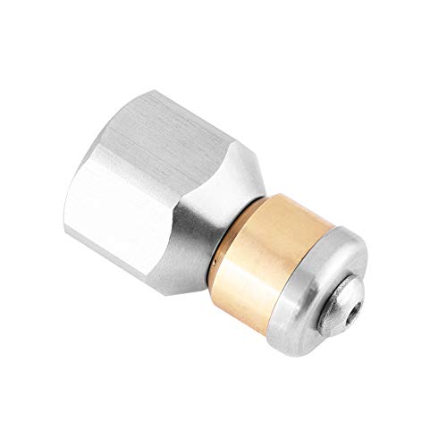 Sewer Nozzle, Washing Rotary Jetter Nozzle 304 Stainless Steel and Brass Pressure Sewer Drain Tube Cleaning Industrial Pipe 3/8BSP Female Thread
