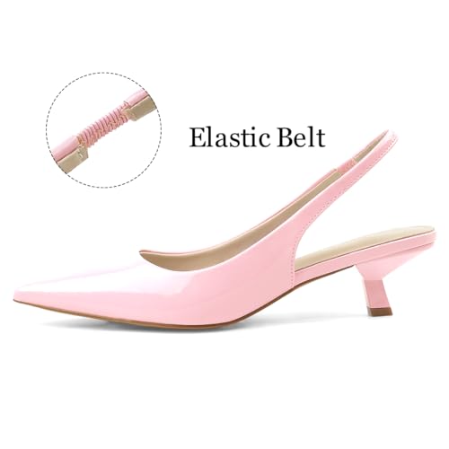Image of JENN ARDOR Slingback Heels for Women Low Heels Dress Shoes Kitten Pumps Dressy Heeled Sandals Wide Width Fashion Casual Shoes