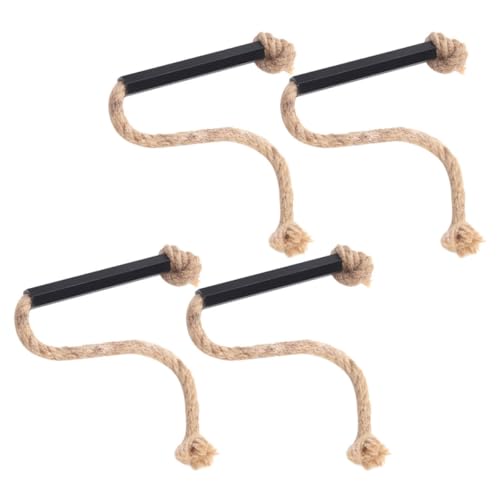 GATHINESS 4 Stück Feuerflinke Wachs Leinenseile aus Flachs für Outdoor Camping Langlebige und Leicht Entflammbare Feuerstarterseile für Picknick und Campingkocher