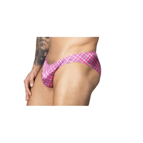 Body Aware Red Plaid Satin Pouch Brief2