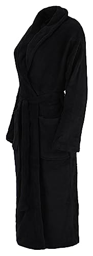 Brandsseller Szlafrok z mikrofibry, uniseks, dla kobiet i mężczyzn, czarny, XXL-3XL
