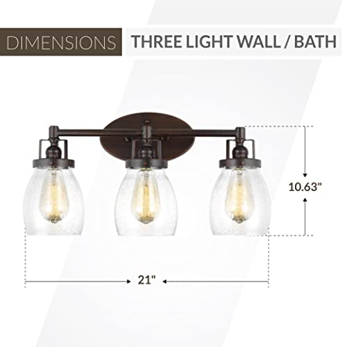 Image of Generation Lighting 4414503-710 Belton Three - Light Wall /Bath Vanity Style Fixture, Bronze