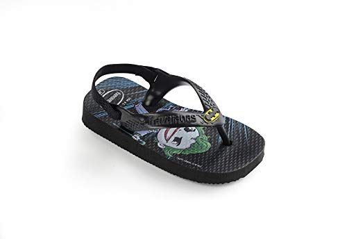 Chinelo Herois, Havaianas, Bebê Unissex, Preto/Preto, 25/26