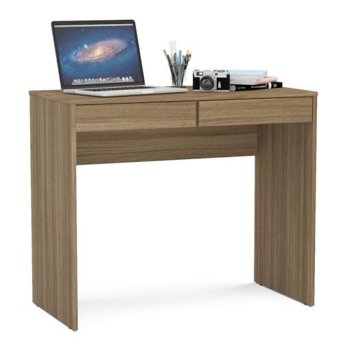 Escrivaninha Tijuca com 2 gavetas Castanho Politorno