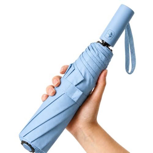 Image of ginoya brothers Premium Auto Open & Close Compact Travel Umbrella for Men & Women With 10 Durable Ribs Strong Wind Resistant Folding Easy to Carry Umbrella For Sun & Rain