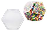 Cornucopia Gallon Plastic Container Candy Jars (2-Pack); Hexagon Shaped Countertop Display Containers; Cookie and Snack Storage