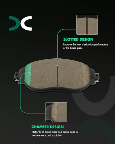 Image of SCITOO D1633 Front Ceramic Brake Pads Sets w /Hardware Replacement For Audi For A3 | For A3 Quattro | For A7 Quattro,For Volkswagen For CC | For Golf R | For GTI | For Jetta