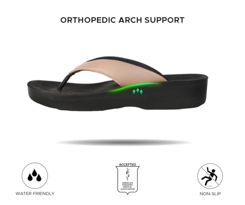 Image of AEROTHOTIC Original Orthotic Comfort Thong Style Flip Flops Sandals for Women with Arch Support for Comfortable Walk