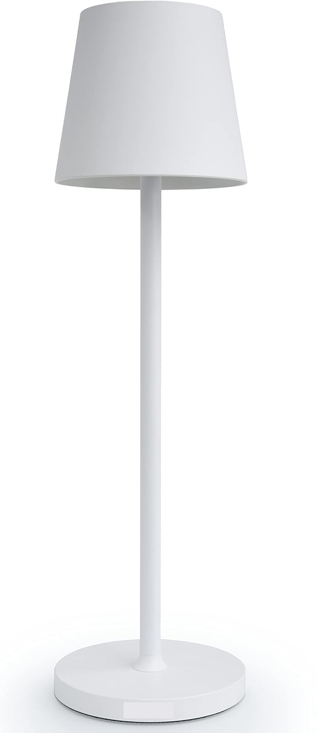 SMART-J Lampada Ricaricabile LED da Tavolo Easy Circle – 3 Temperature di Luce, 6 Ore di Autonomia, Design Moderno, Interruttore Touch, USB Ricaricabile (Bianco)