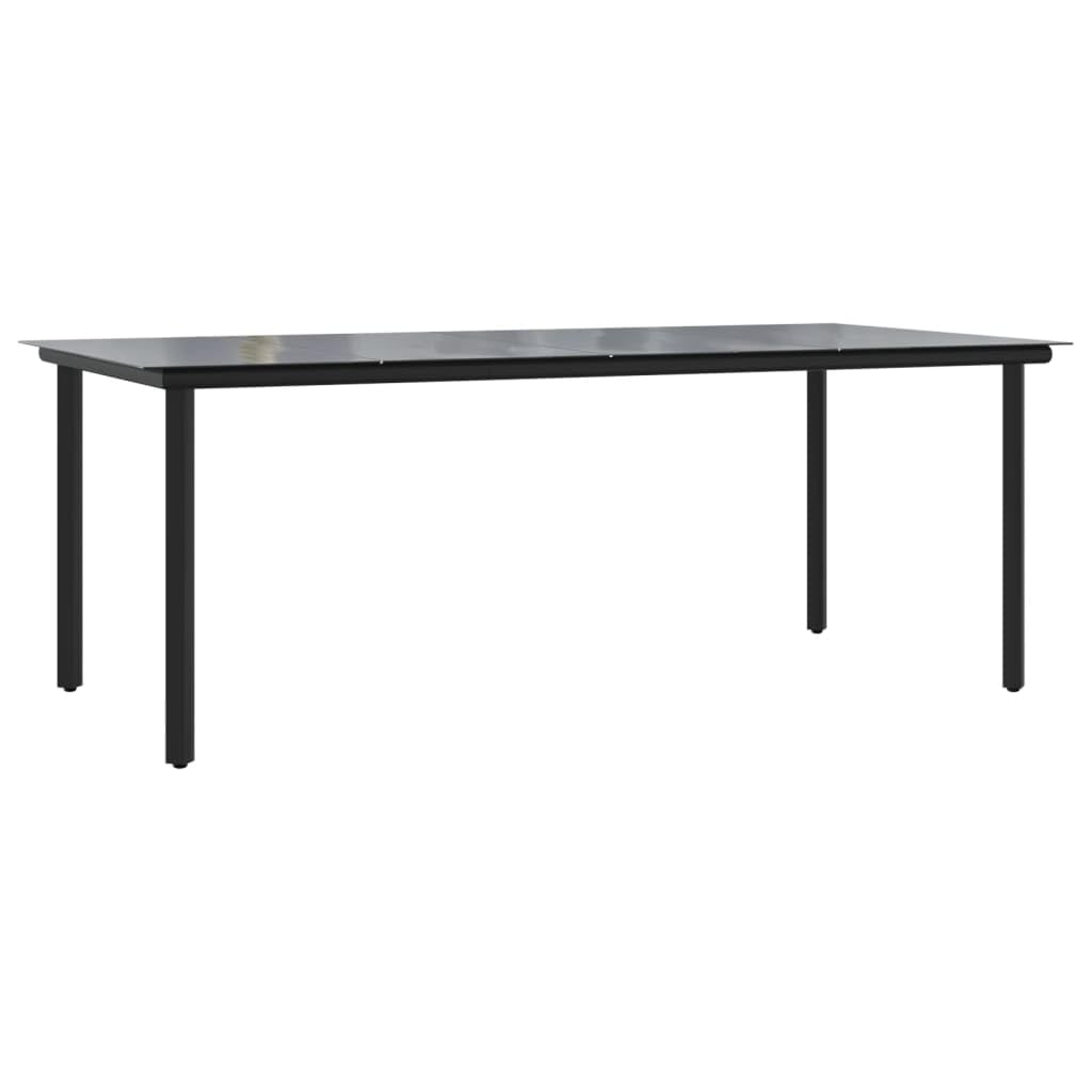 Juego de comedor de jardín de ratán sintético con marco de acero y tablero de cristal templado, para exteriores