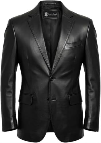 Image of Isaac & David Chicago Lambskin Genuine Casual Wear Leather Blazer Sport Coat Classic Button Closure for Men 2 Button Coat