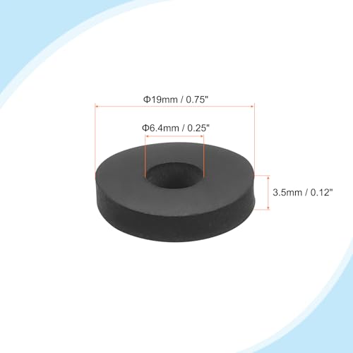 PATIKIL Flat Rubber Washers, 40Pcs 3/4 Inch OD x 1/4 Inch ID x 1/8 Thickness Multi Purpose Spacer Rubber Bushing Anti Vibration Washers for Bolts Screws Car Household Appliances - Thumbnail 2