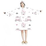 Couverture à capuche, couverture à capuche surdimensionnée, carrosse de châteaux dessinés couronne rose, Multicolor, taille unique