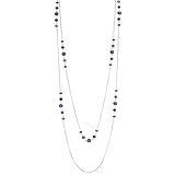 FULU AUTUMN Long Layered Statement Necklaces for Women Silver Crystal shell Chain Necklace Boho Costume Jewellery Birthday Gifts(38-Amethyst)