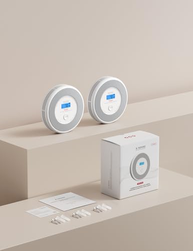 X-Sense Unabhängiger Kombinierter Rauch- und Kohlenmonoxidmelder mit Sprachausgabe-Alarm, CO-Melder mit austauschbarer Batterie, Keine Unterstützung für APP und SBS50 Basisstationen, XP0A-SR, 2er-Pack