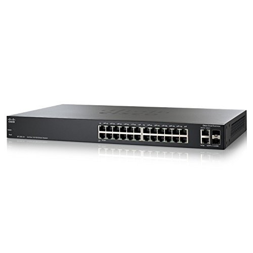Cisco SF200-24 Smart Switch: 24 10/100 Ports, 2 Combo Mini-GBIC Ports (SLM224GTNA) (Renewed)