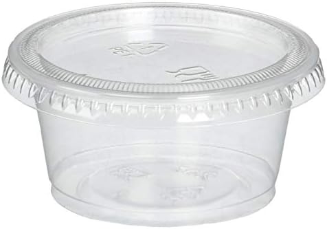 Reditainer Plastic Disposable Portion Souffle Cup with Lids, 100 Count (Pack of 1), White, 0.01 gallons