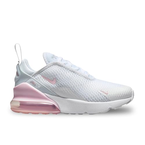 Nike Air Max 270 Little Kids' Shoes (AO2372-122, White/Light Smoke Grey/Pink Foam)2