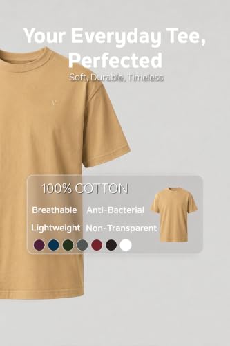 Image of Van Heusen Men's Crew Neck T-Shirt - Soft & Breathable Cotton | Regular Fit | Comfortable Everyday Casual Wear | Short Sleeves | Summer Favorite |Solid Colors | Style 60052|Available in Pack of 1 & 2
