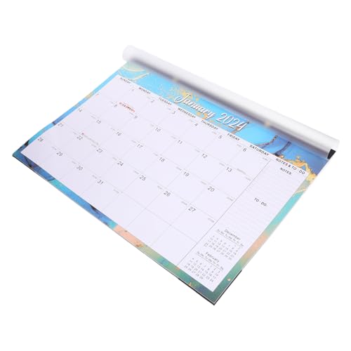 Beaupretty 年英語壁掛けカレンダー 月間スケジュール 家用書き込み可能 頑丈な紙製 壁面オフィス兼用ホームアクセサリー