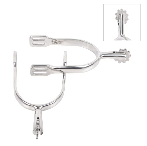 JA Horse Reitsporen Pferde Reiten Sporen aus hochwertiger Edelstahl, langlebig, rostfrei (Damen 30 mm, Schultheiss, großes Sonnenrad)