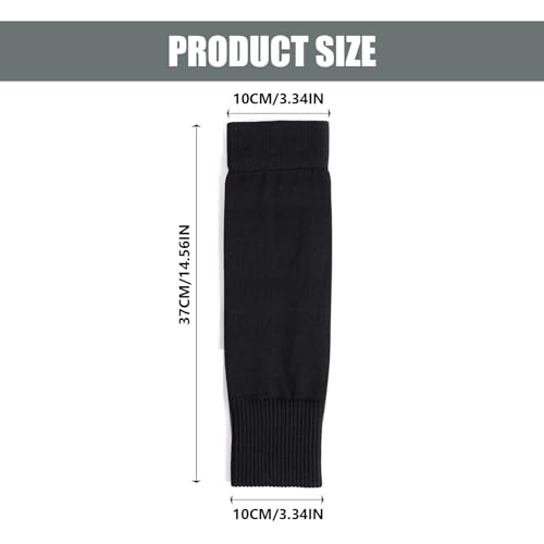4 Pairs Football Sock Sleeves, Shin Guard Sleeves, Team Leg Sock Sleeve for Football Running or Training Beginner(Black Adult) - Image 2
