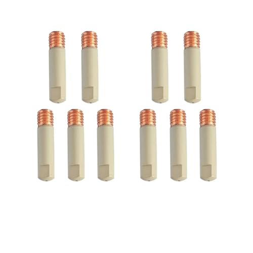 Jingyingtt Consumibles de soldadura MIG, nueva punta de contacto antiadherente con revestimiento protector de 0,8/1,0/1,2 mm, boquilla sin aire protectora for MIG 15AK, 5/10 piezas, accesorios de sold