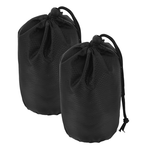 Gogogmee Lot de 2 Paquet de Rangement Nylon Cordon Tissu Oxford Noir Imperméable Diamètre 11 CM Hauteur 20 CM Légers et Résistants pour Vêtements Vêtements de Randonnée et Voyages en