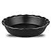 Ronnior Forma do tarty ceramika 26 cm, 26 x 26 x 6 cm, Quiche forma do pieczenia ceramiki, owoców, kształt pieca, forma do zapiekania okrągła ceramika, forma do quiche ceramika do pieczenia, do tarty i ciast (czarny)