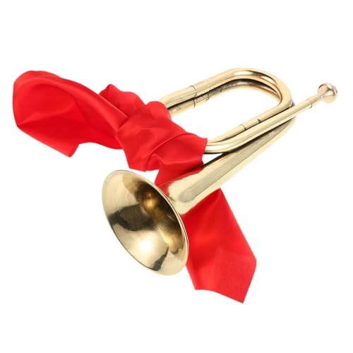 ibasenice Brass Trumpet Horn for School March Portable Beginner Bugle Easy Learning and Comfortable Mouthpiece