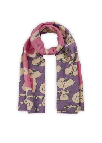 CODELLO Weicher Peanuts Schal mit Peanutsmotiv Farbe lilac