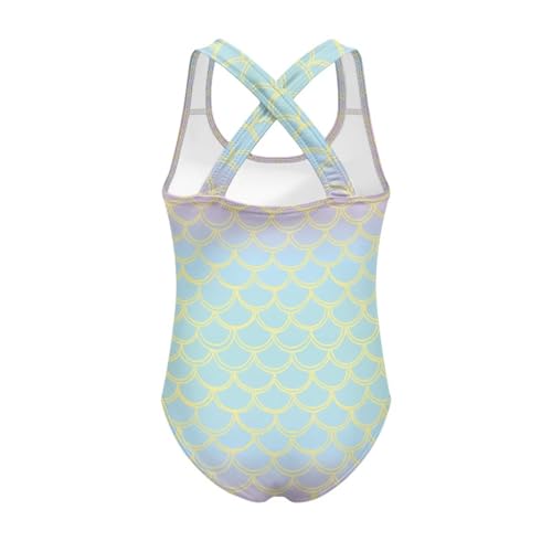 Image of Xpyiqun Swimsuit for Girls One Piece Bathing Suits Size 5-14 Sleeveless Swimwear Cross Shoulder Strap Swimming Wear