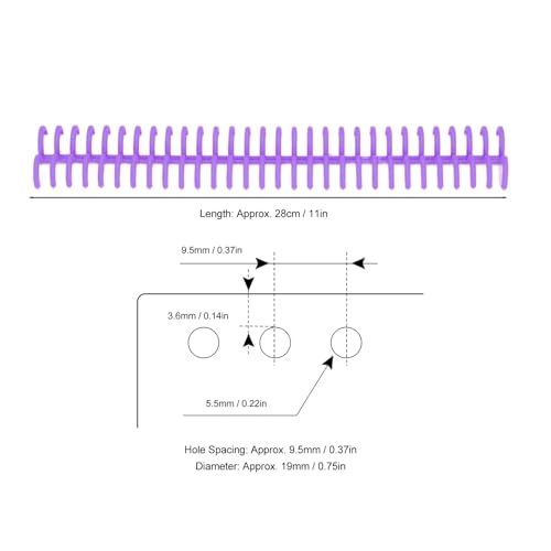 10 Peças Pente de Ligação de Plástico para Coluna, Pentes de Ligação de 30 Anéis, Bobinas de Encader