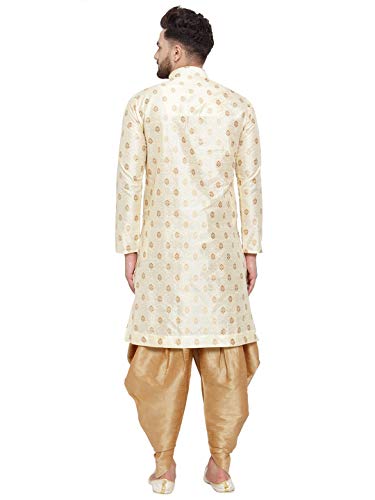 Image of Larwa Men's Cotton Silk Kurta And Salwar Dhoti Set