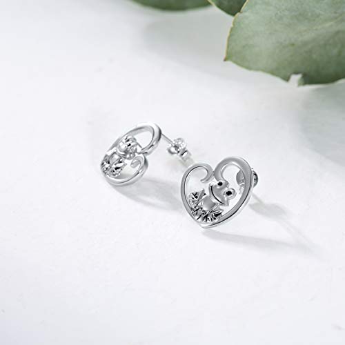 Popkimi Sterling Silver Frog Earrings Heart Shape Frog Stud Earrings For Women Girls Birthday Jewelry Gifts (Frog) #TOP4