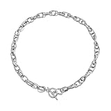 Frodete Gargantilla de oro para mujer, cadena de eslabones ovalada con hebilla Ot, cadena de cuello hueca, cadena de cuello simple, collar delicado, collar de moda para mujer, Grande, Metal, Sin