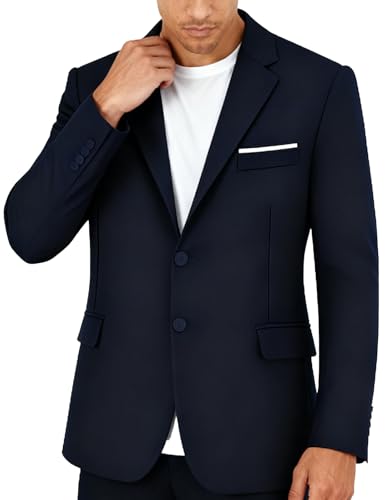 Veston homme costume affaires mariage sport, bleu marine, L